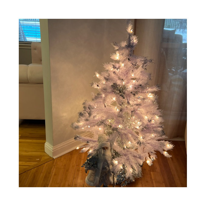 The Holiday Aisle® Glittery Winchester White Pine Tree with Clear